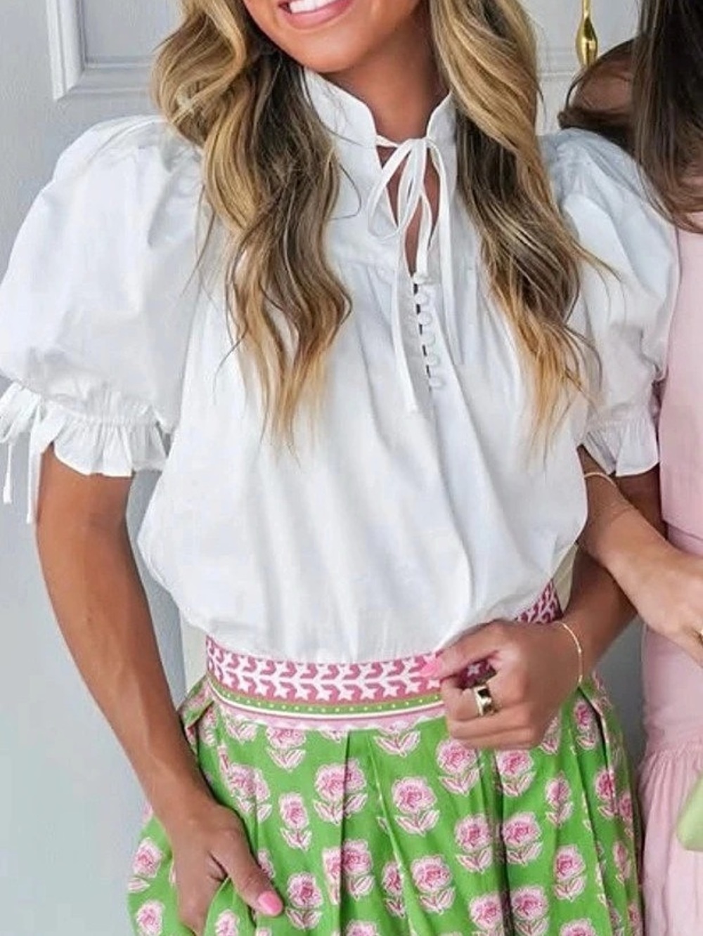 TCEC White Puff Sleeve Blouse